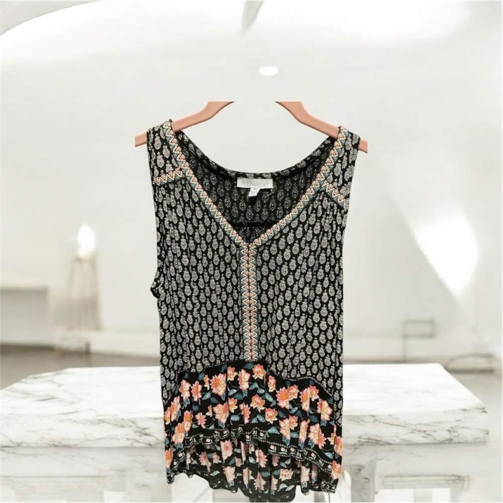 Patrons of Peace high low sleeveless floral pattern top Size X/Sp